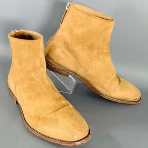 MOMA Size 7.5 Tan Suede Zip Up Ankle Boots